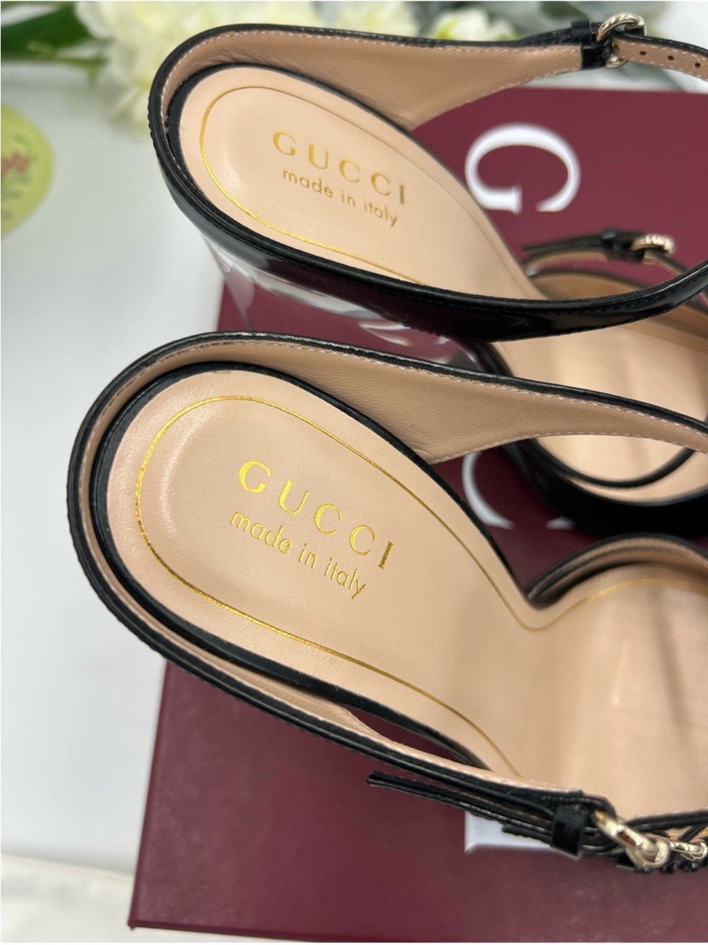 Women’s Gucci CHRISTI patent leather wedge mule size 39 made in Italy - Picture 6 of 13